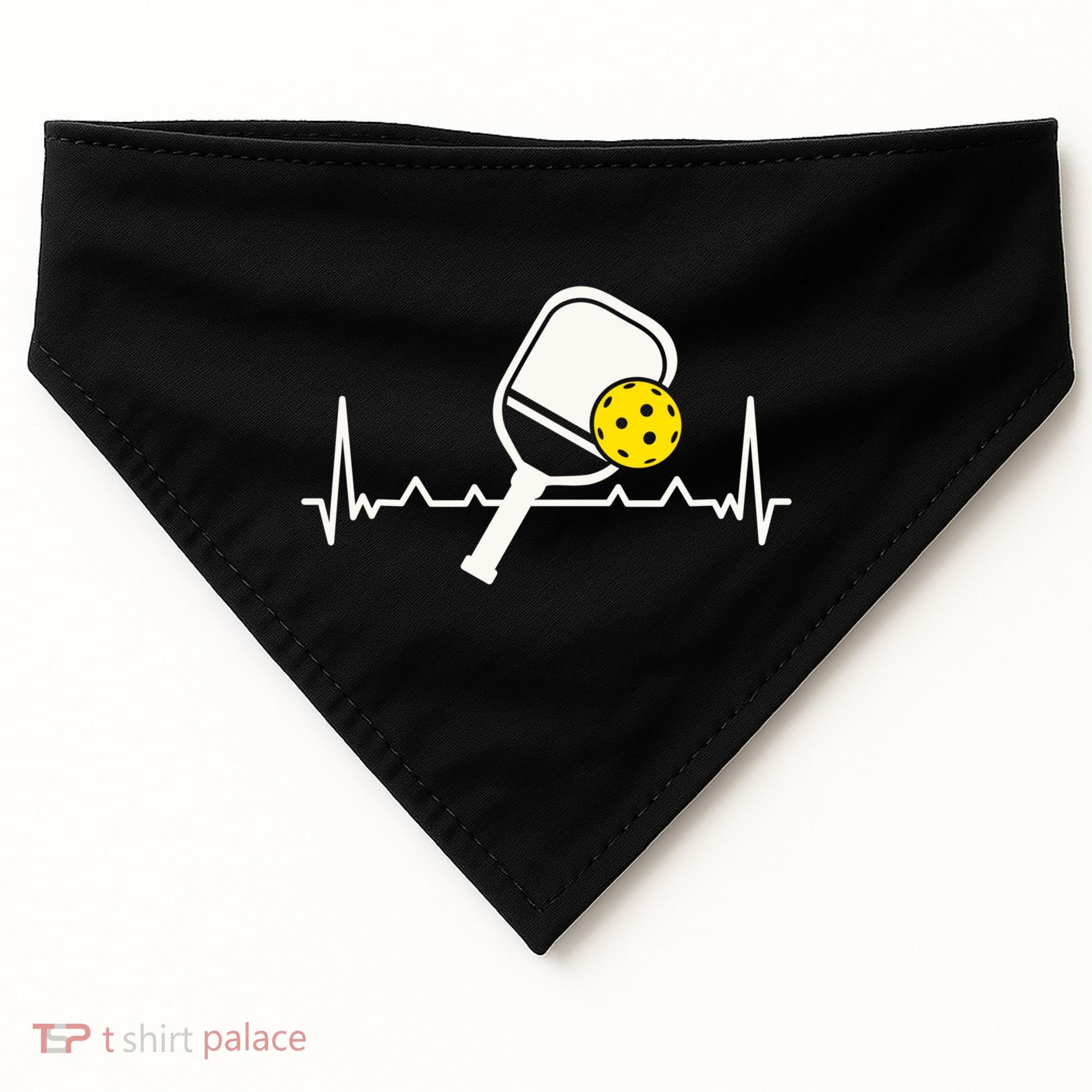 Pickleball Heartbeat Paddleball Gift Racket Singles Doubles Sport Gift USA-Made Doggie Bandana