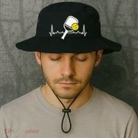 Pickleball Heartbeat Paddleball Gift Racket Singles Doubles Sport Gift Bucket Hat thumb 2