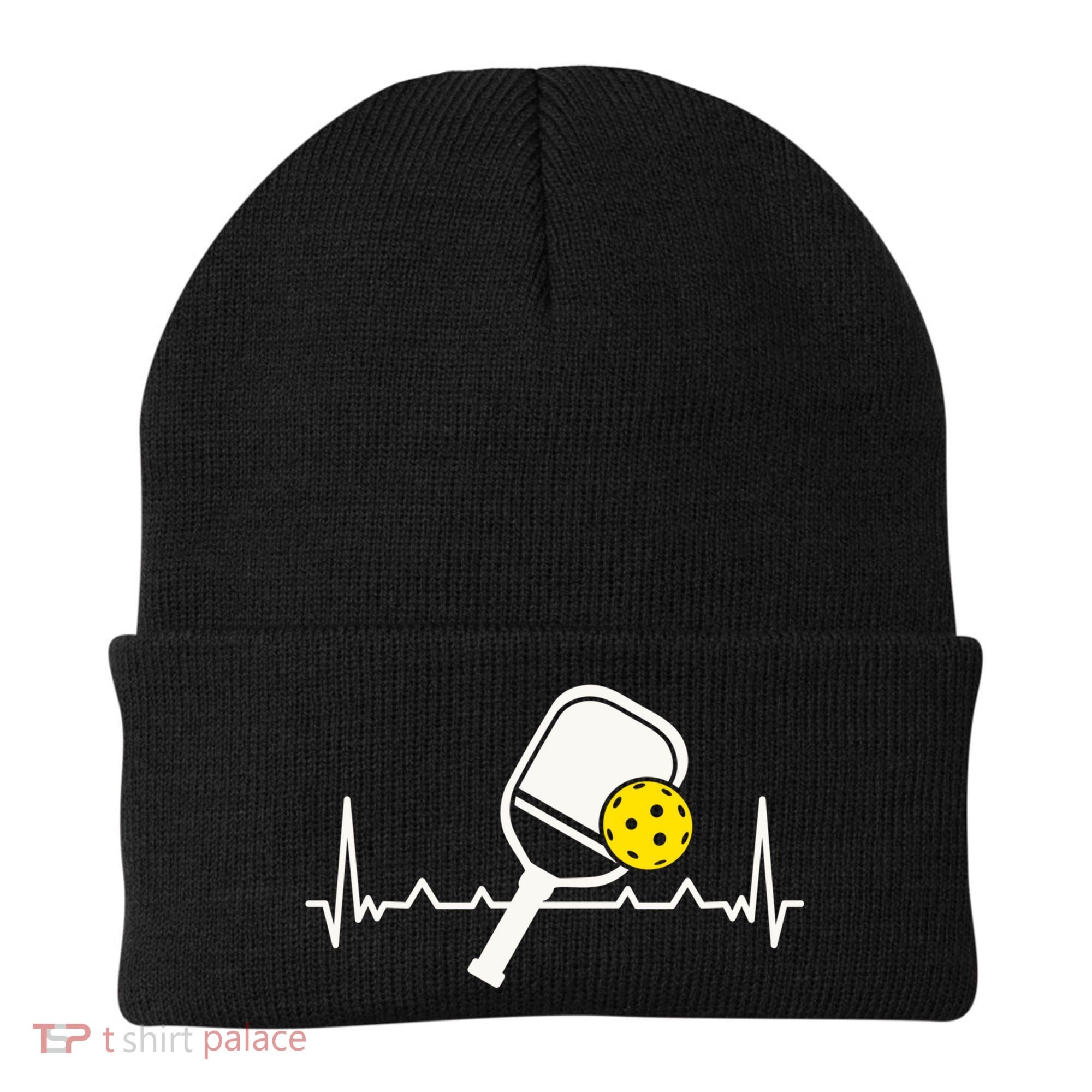 Pickleball Heartbeat Paddleball Gift Racket Singles Doubles Sport Gift Beanie