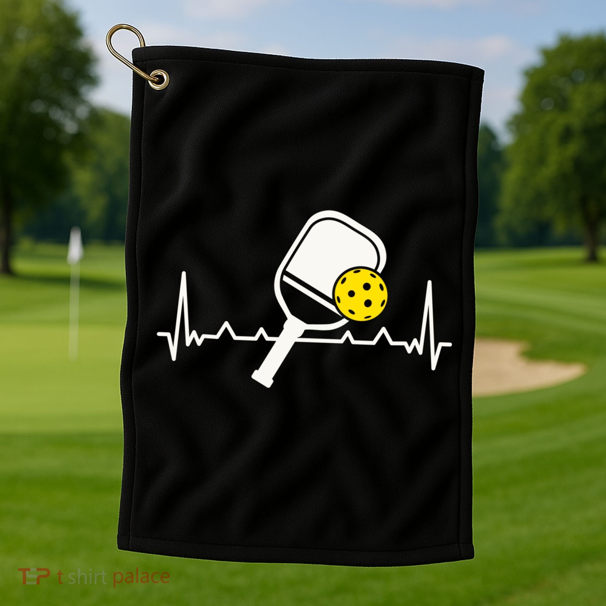 Pickleball Heartbeat Paddleball Gift Racket Singles Doubles Sport Gift Golf Towel