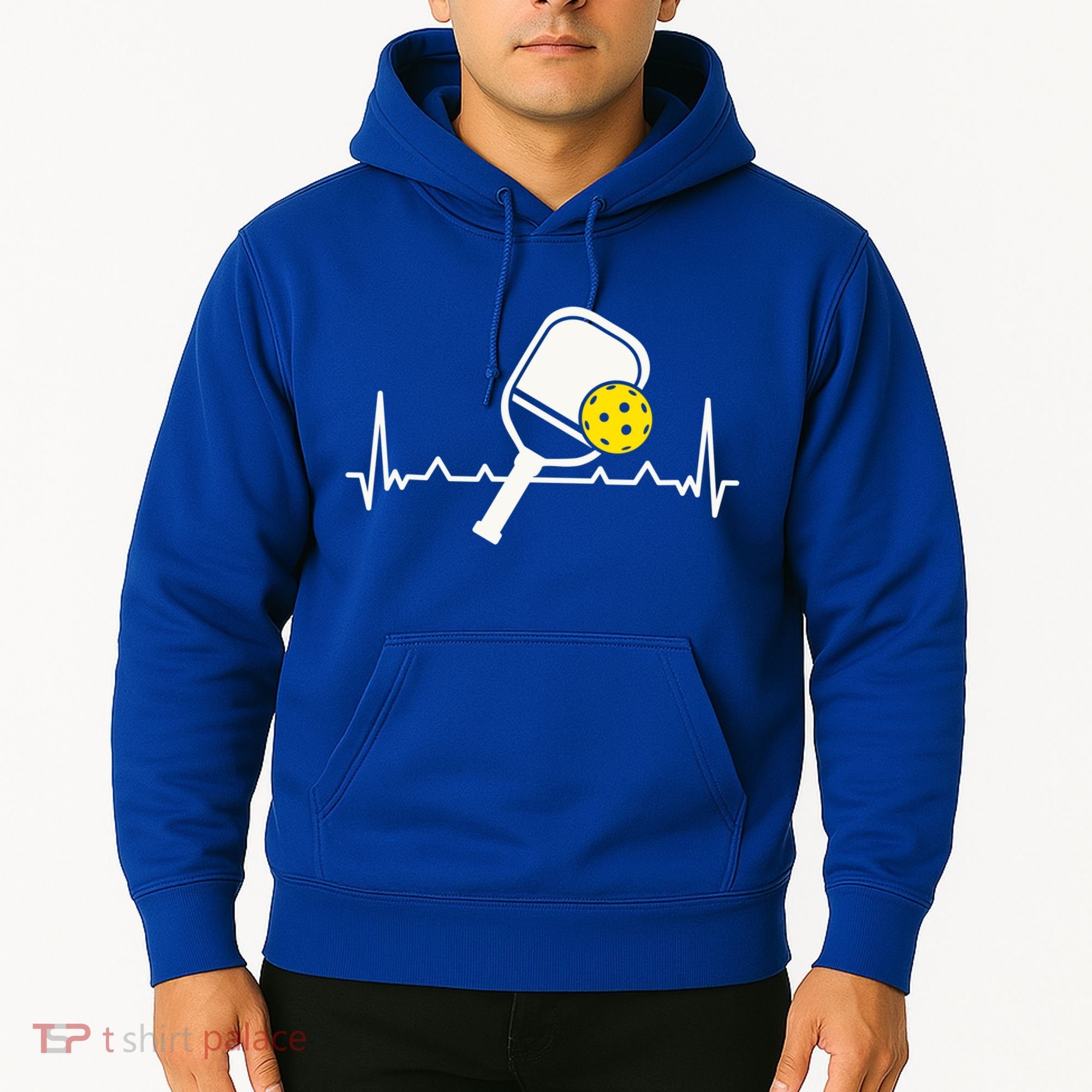 Pickleball Heartbeat Paddleball Gift Racket Singles Doubles Sport Gift Hoodie