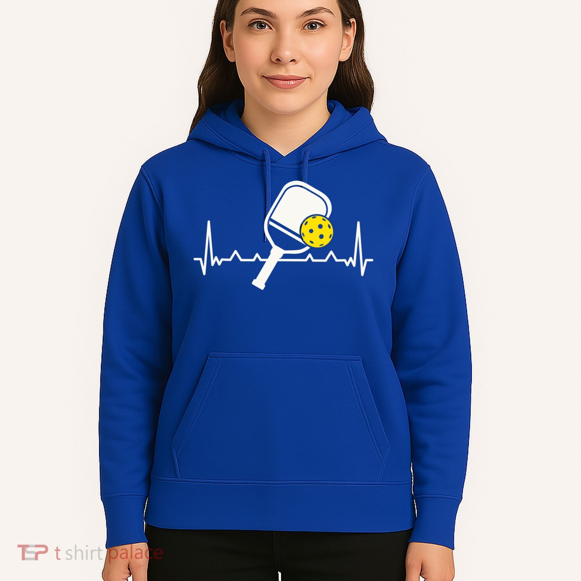 Pickleball Heartbeat Paddleball Gift Racket Singles Doubles Sport Gift Hoodie