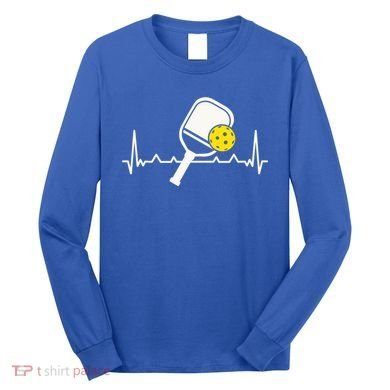 Pickleball Heartbeat Paddleball Gift Racket Singles Doubles Sport Gift Long Sleeve Shirt