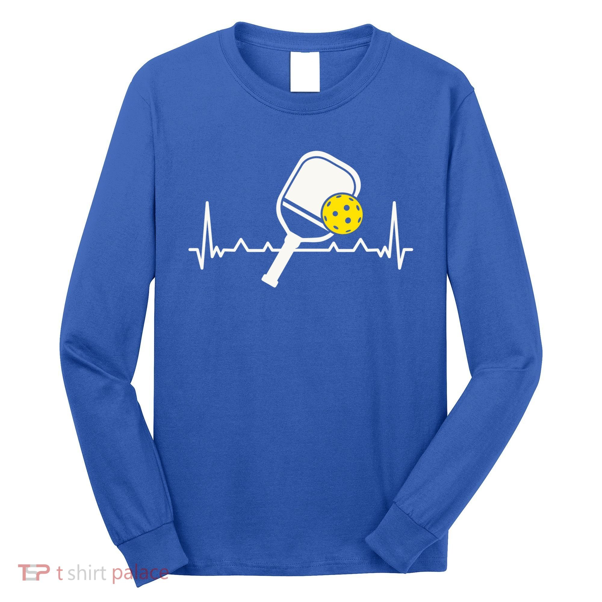 Pickleball Heartbeat Paddleball Gift Racket Singles Doubles Sport Gift Long Sleeve Shirt