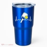 Pickleball Heartbeat Paddleball Gift Racket Singles Doubles Sport Gift Tumbler thumb 0