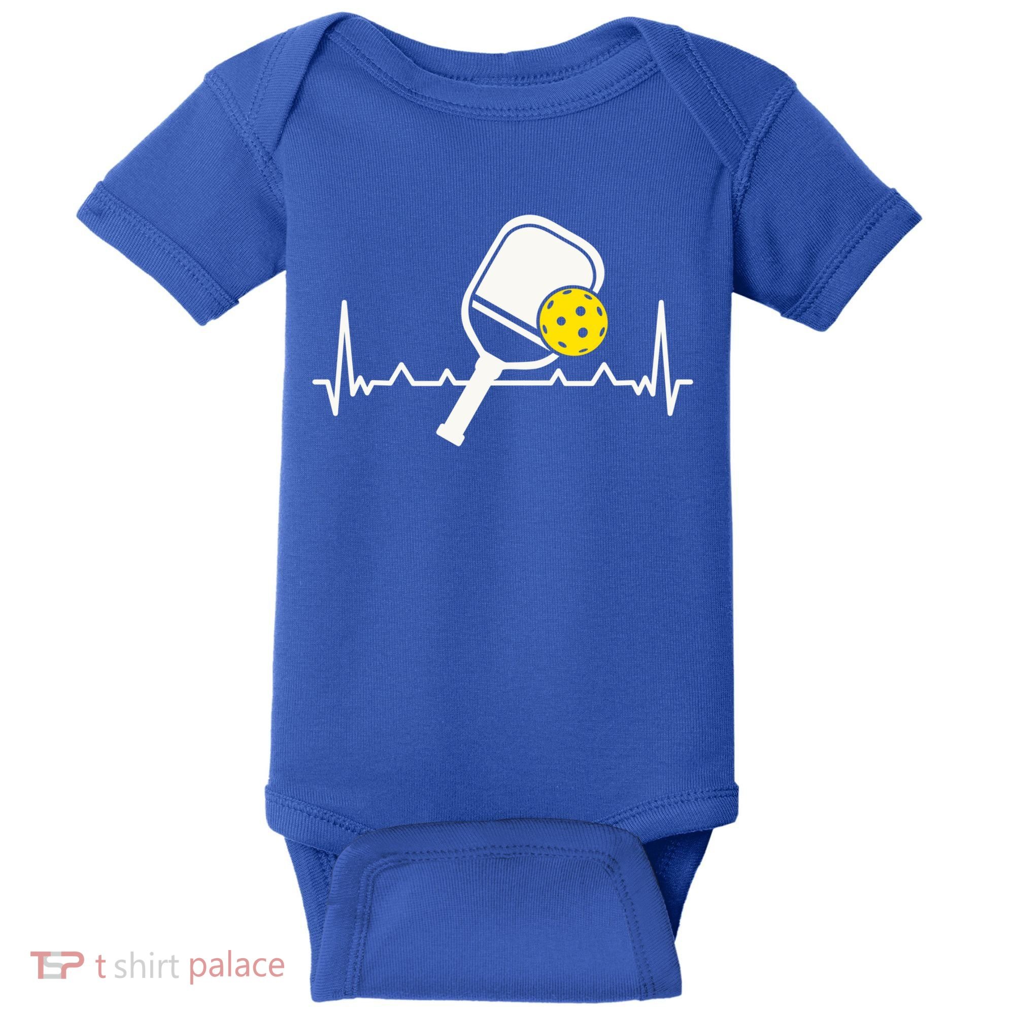 Pickleball Heartbeat Paddleball Gift Racket Singles Doubles Sport Gift Baby Bodysuit