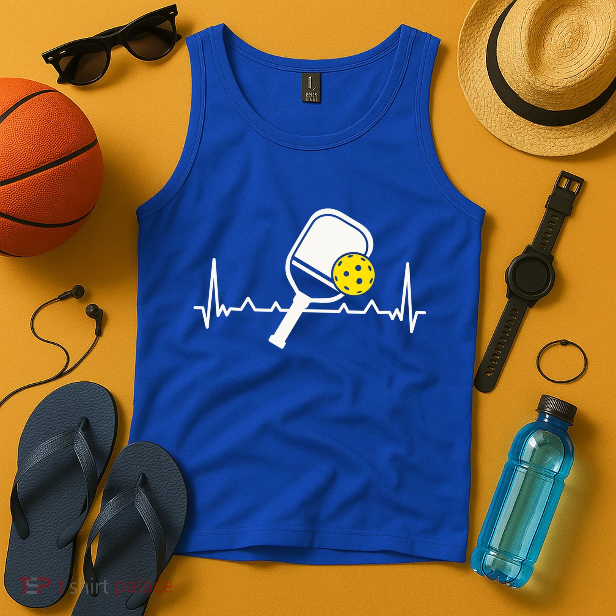 Pickleball Heartbeat Paddleball Gift Racket Singles Doubles Sport Gift Tank Top