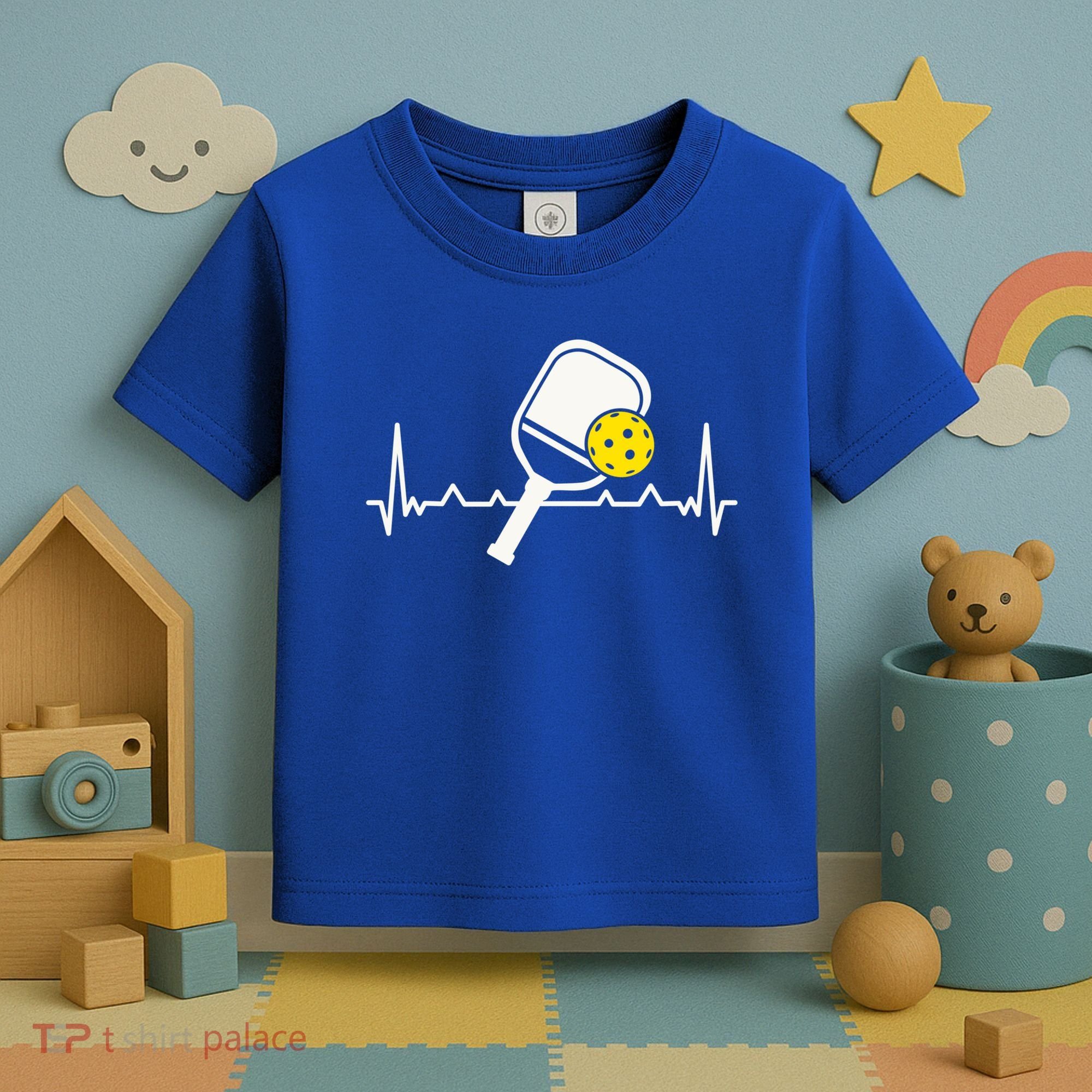 Pickleball Heartbeat Paddleball Gift Racket Singles Doubles Sport Gift Toddler T-Shirt