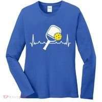 Pickleball Heartbeat Paddleball Gift Racket Singles Doubles Sport Gift Women's Long Sleeve Shirt thumb 0