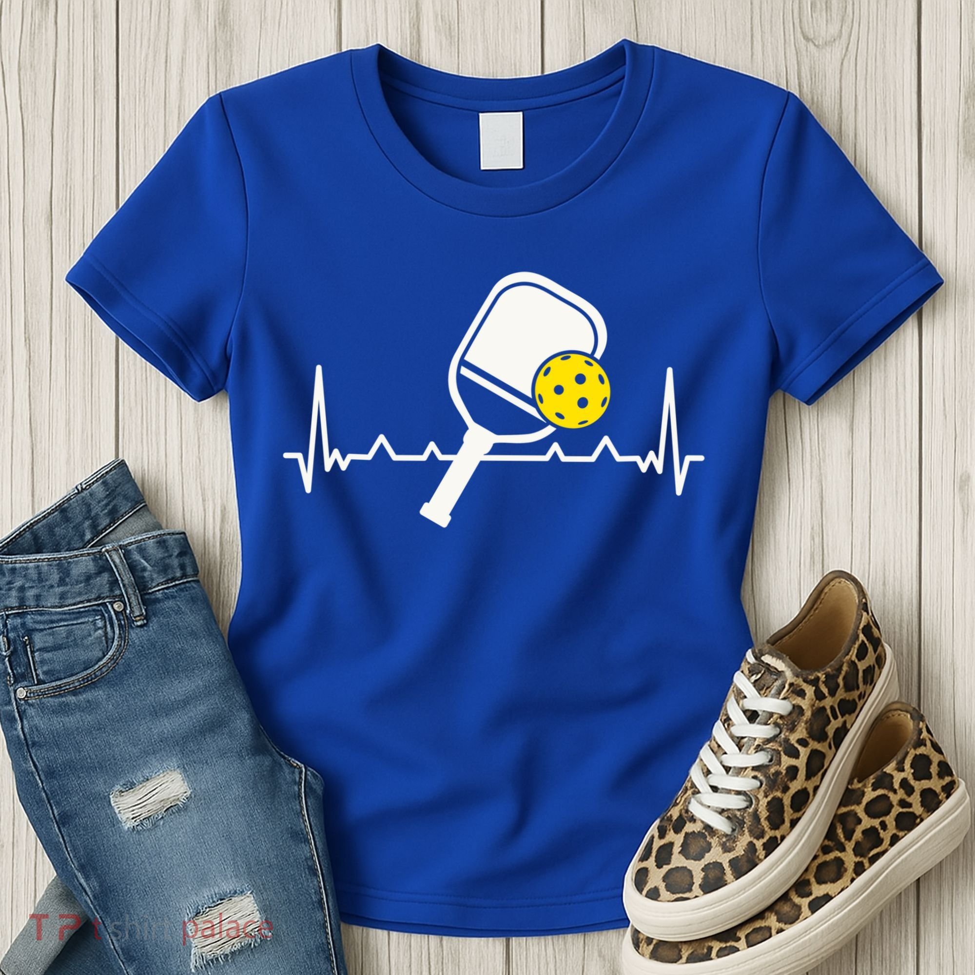 Pickleball Heartbeat Paddleball Gift Racket Singles Doubles Sport Gift Women's T-Shirt
