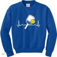 Pickleball Heartbeat Paddleball Gift Racket Singles Doubles Sport Gift Kids Sweatshirt thumb 0