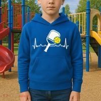 Pickleball Heartbeat Paddleball Gift Racket Singles Doubles Sport Gift Kids Hoodie thumb 2