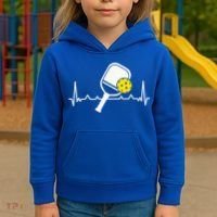 Pickleball Heartbeat Paddleball Gift Racket Singles Doubles Sport Gift Kids Hoodie thumb 3