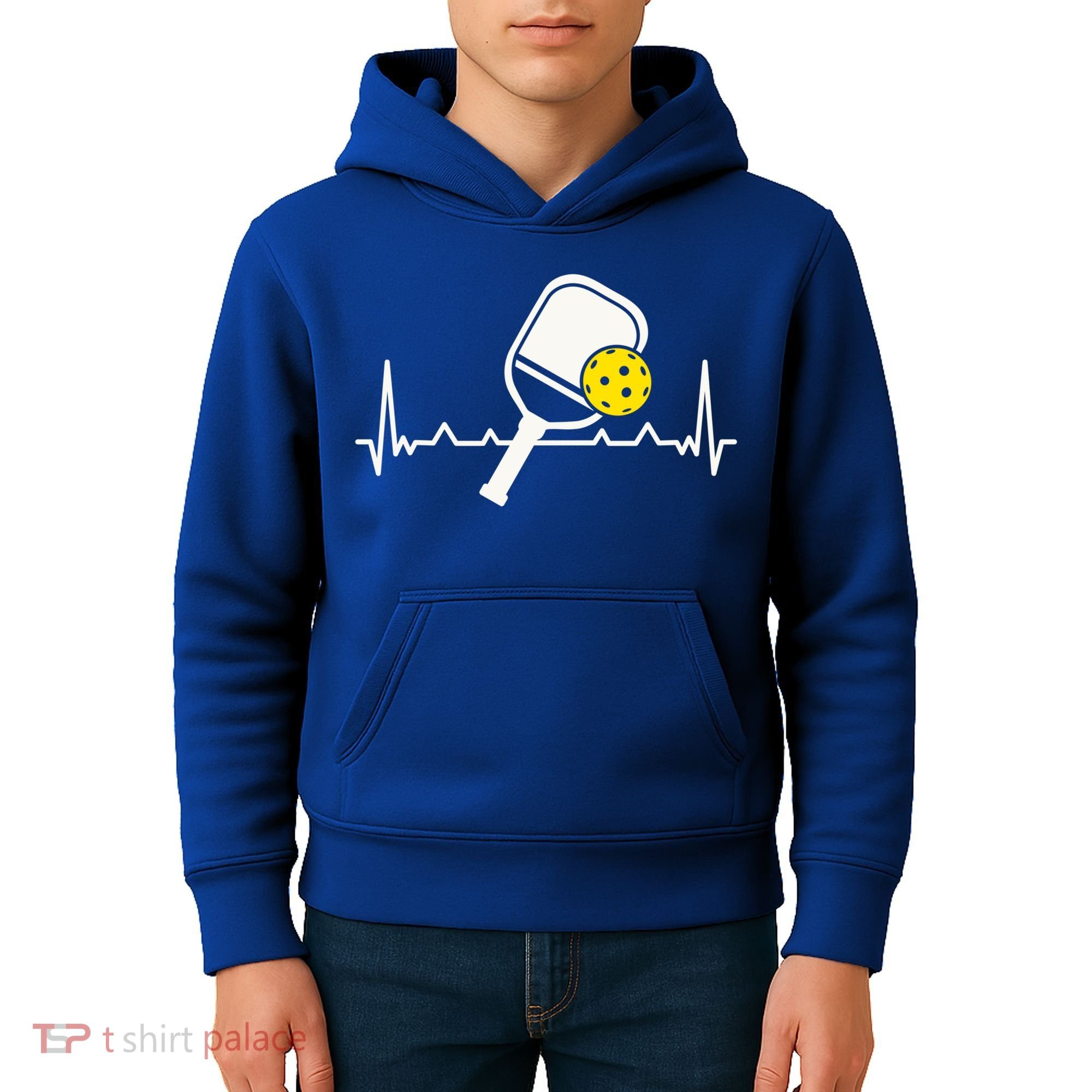 Pickleball Heartbeat Paddleball Gift Racket Singles Doubles Sport Gift Kids Hoodie