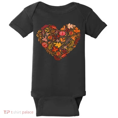 Pumpkin Heart Baby Bodysuit