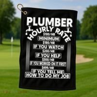 Plumber Hourly Rate Golf Towel thumb 1