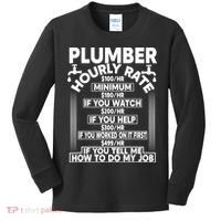 Plumber Hourly Rate Kids Long Sleeve Shirt thumb 0