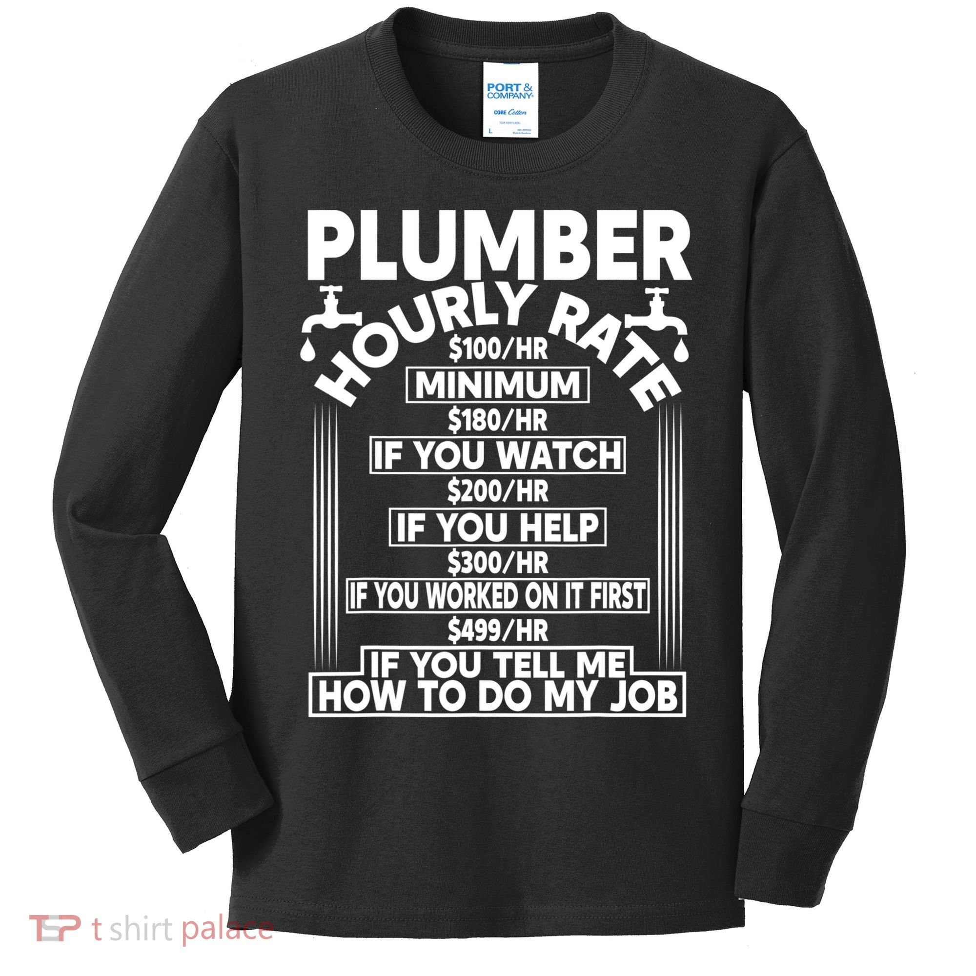 Plumber Hourly Rate Kids Long Sleeve Shirt