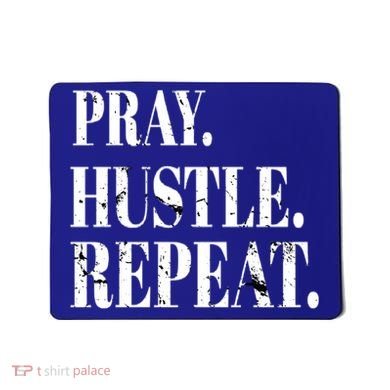 Pray Hustle Repeat Vintage Retro Distress Faith Gift Mousepad