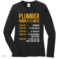 Plumber Hourly Rate Plumber Women's Long Sleeve Shirt thumb 0