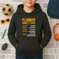 Plumber Hourly Rate Plumber Kids Hoodie thumb 2