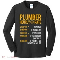 Plumber Hourly Rate Plumber Kids Long Sleeve Shirt thumb 0