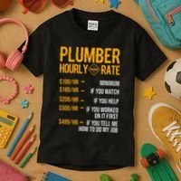Plumber Hourly Rate Plumber Kids T-Shirt thumb 3