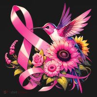 Pink_ Hummingbird Sunflower Breast Cancer Awareness Support Coaster thumb 2