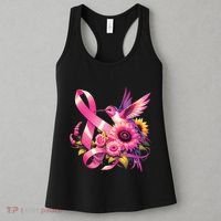 Pink_ Hummingbird Sunflower Breast Cancer Awareness Support Women's Tank Top thumb 3