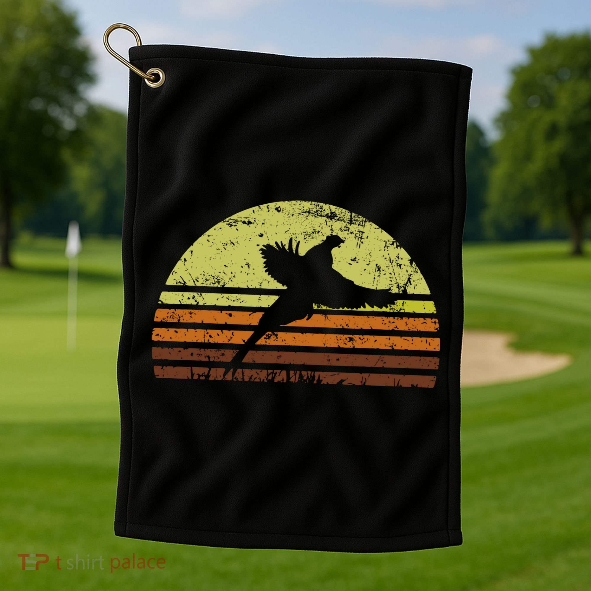 Pheasant Hunting South Dakota Upland Bird Game Hunter Retro Golf Towel