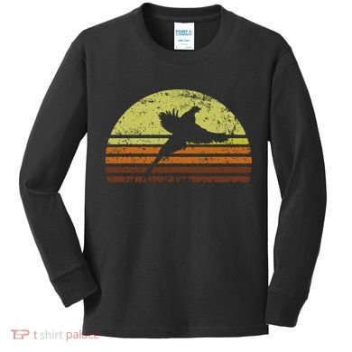 Pheasant Hunting South Dakota Upland Bird Game Hunter Retro Kids Long Sleeve Shirt
