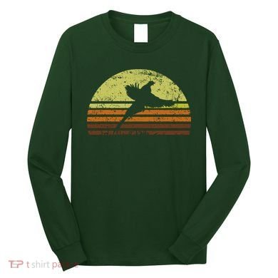 Pheasant Hunting South Dakota Upland Bird Game Hunter Retro Long Sleeve Shirt