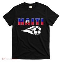 Proud Haiti Soccer Fans Jersey Haitian Flag Football Lovers T-Shirt thumb 0