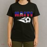 Proud Haiti Soccer Fans Jersey Haitian Flag Football Lovers T-Shirt thumb 4