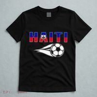 Proud Haiti Soccer Fans Jersey Haitian Flag Football Lovers T-Shirt thumb 5