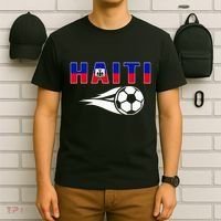 Proud Haiti Soccer Fans Jersey Haitian Flag Football Lovers T-Shirt thumb 6