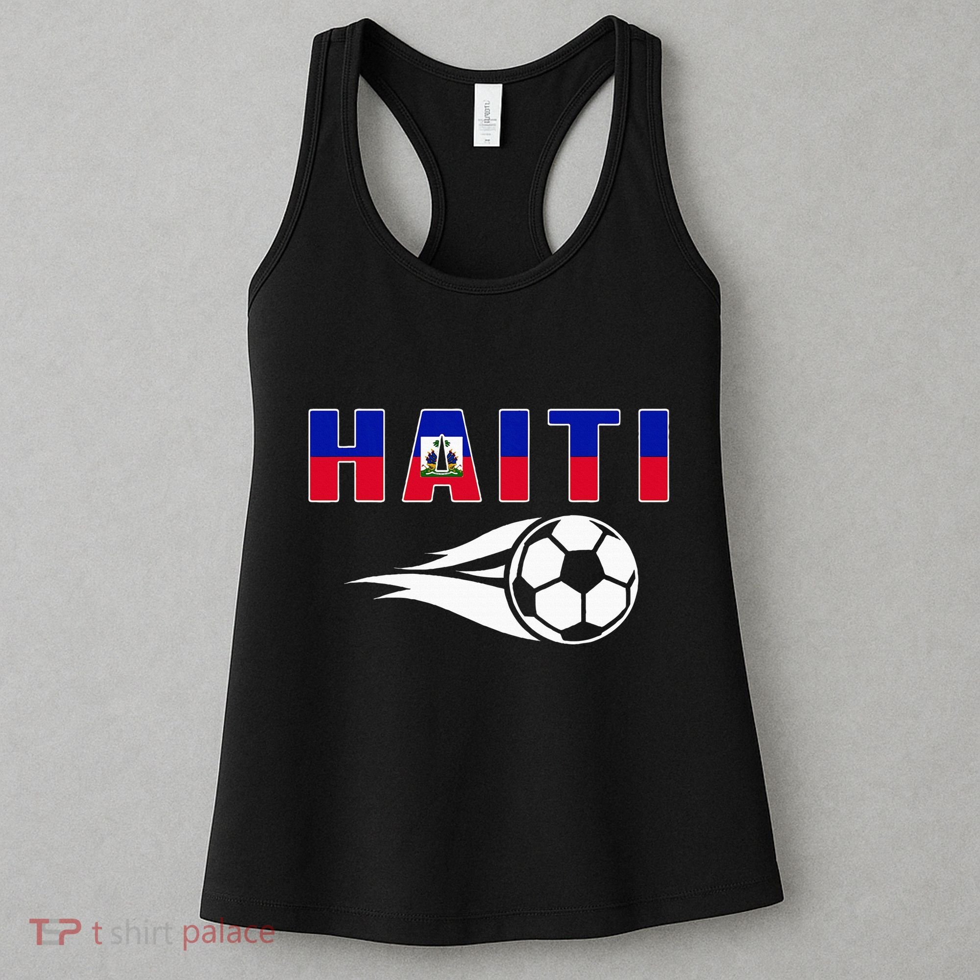 Proud Haiti Soccer Fans Jersey Haitian Flag Football Lovers Women's Tank Top