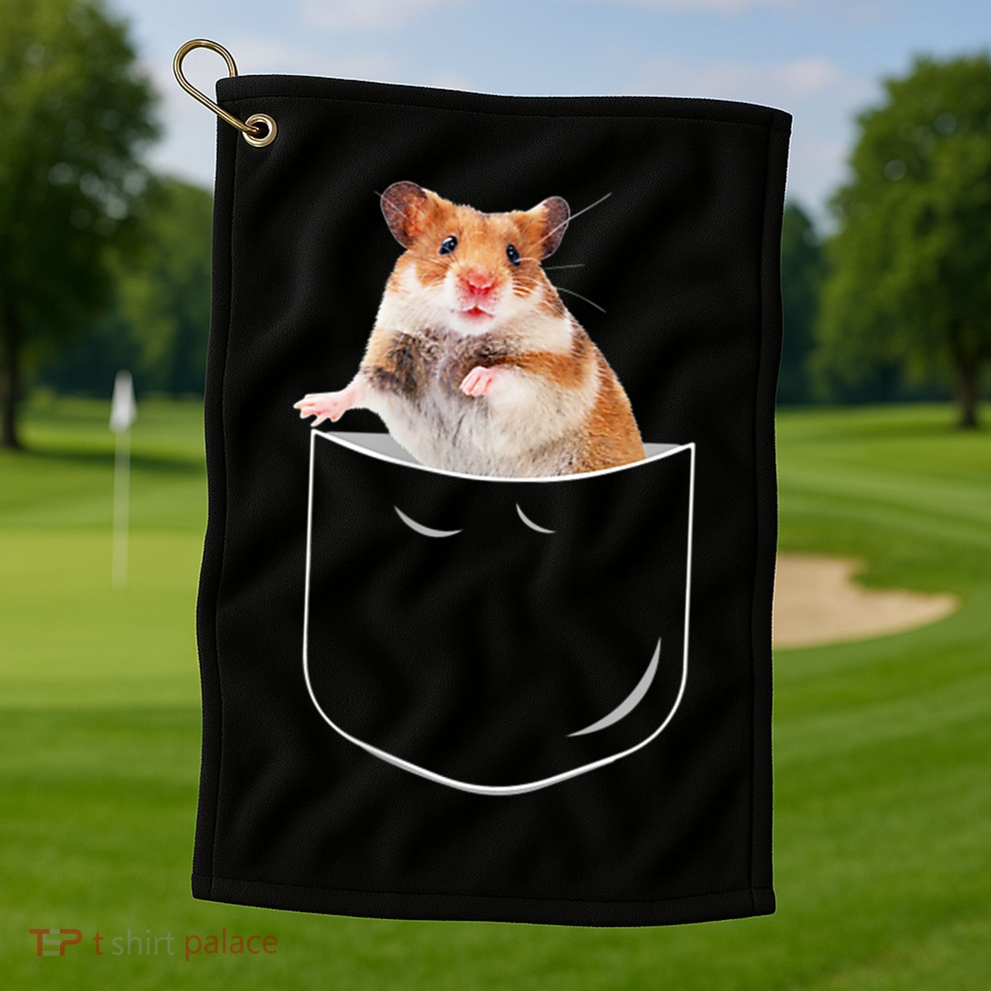 Pocket Hamster Shirt, Funny Hamster In Pocket Gift Tshirt TShirt Golf Towel