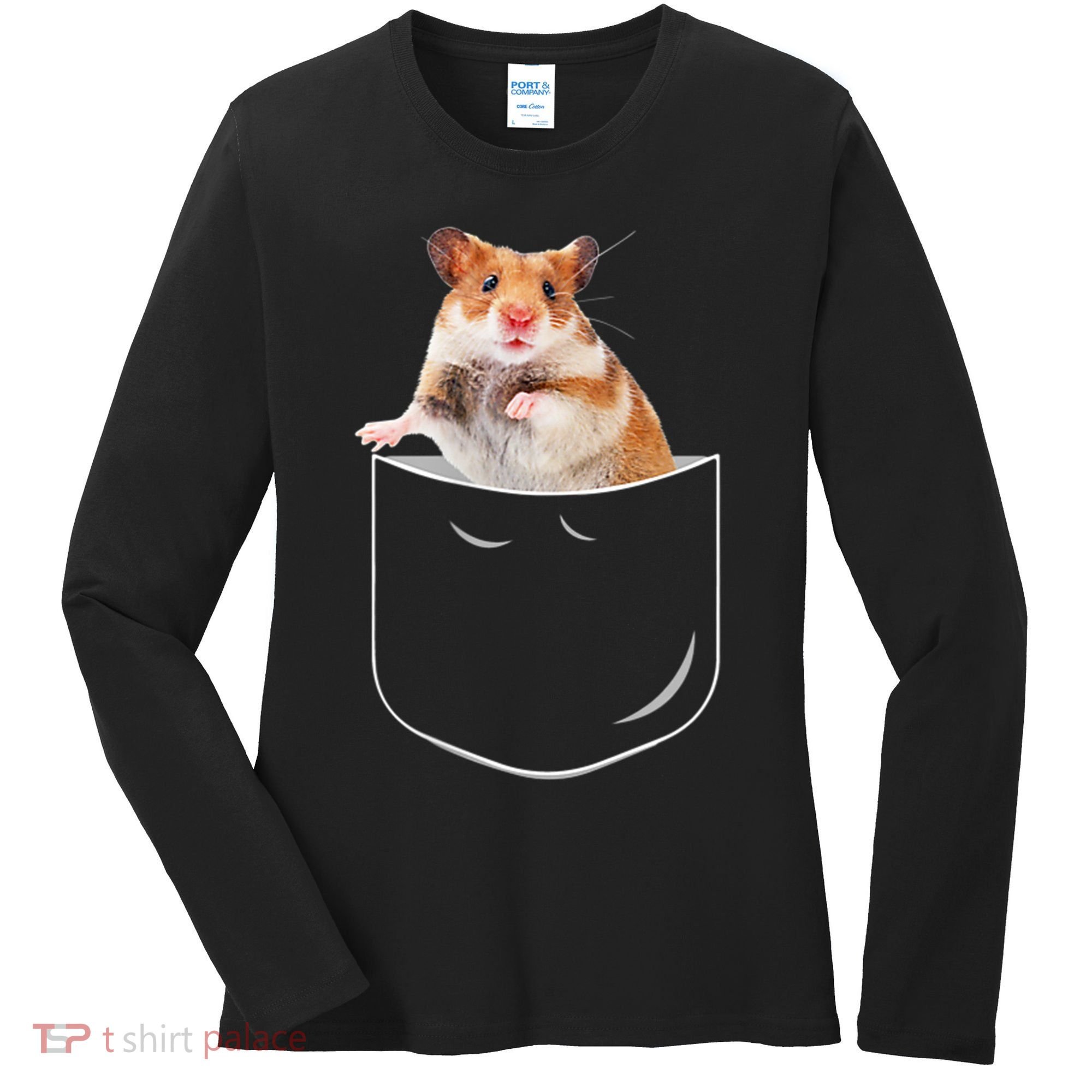 Pocket Hamster Shirt, Funny Hamster In Pocket Gift Tshirt TShirt Women's Long Sleeve Shirt
