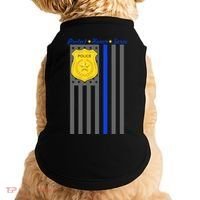 Protect Honor Serve Blue Striped Police Flag Doggie Tank thumb 0