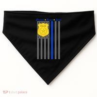 Protect Honor Serve Blue Striped Police Flag USA-Made Doggie Bandana thumb 0