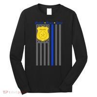 Protect Honor Serve Blue Striped Police Flag Long Sleeve Shirt thumb 0