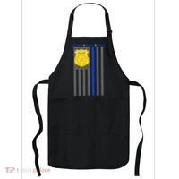 Protect Honor Serve Blue Striped Police Flag Apron thumb 0