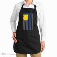 Protect Honor Serve Blue Striped Police Flag Apron thumb 2
