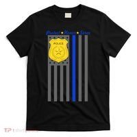 Protect Honor Serve Blue Striped Police Flag T-Shirt thumb 0