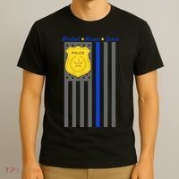 Protect Honor Serve Blue Striped Police Flag T-Shirt thumb 3