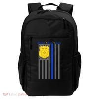 Protect Honor Serve Blue Striped Police Flag Backpack thumb 0