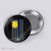 Protect Honor Serve Blue Striped Police Flag Button thumb 0