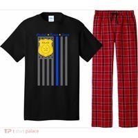 Protect Honor Serve Blue Striped Police Flag Pajama Set thumb 0