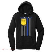Protect Honor Serve Blue Striped Police Flag Women's Hoodie thumb 0